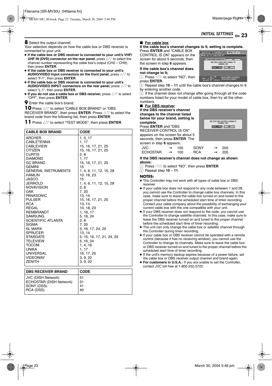 JVC SR-MV30 User Manual | Page 23 / 92