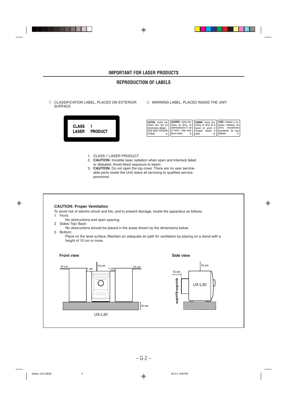 JVC UX-L30 User Manual | Page 3 / 28