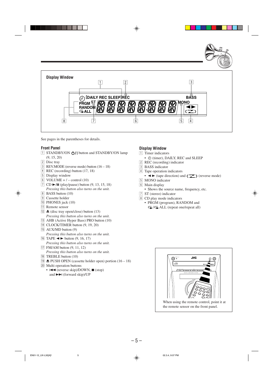 JVC UX-L30 User Manual | Page 8 / 28