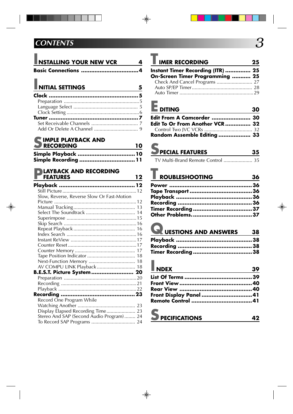 JVC HR-J6003UM User Manual | Page 3 / 42