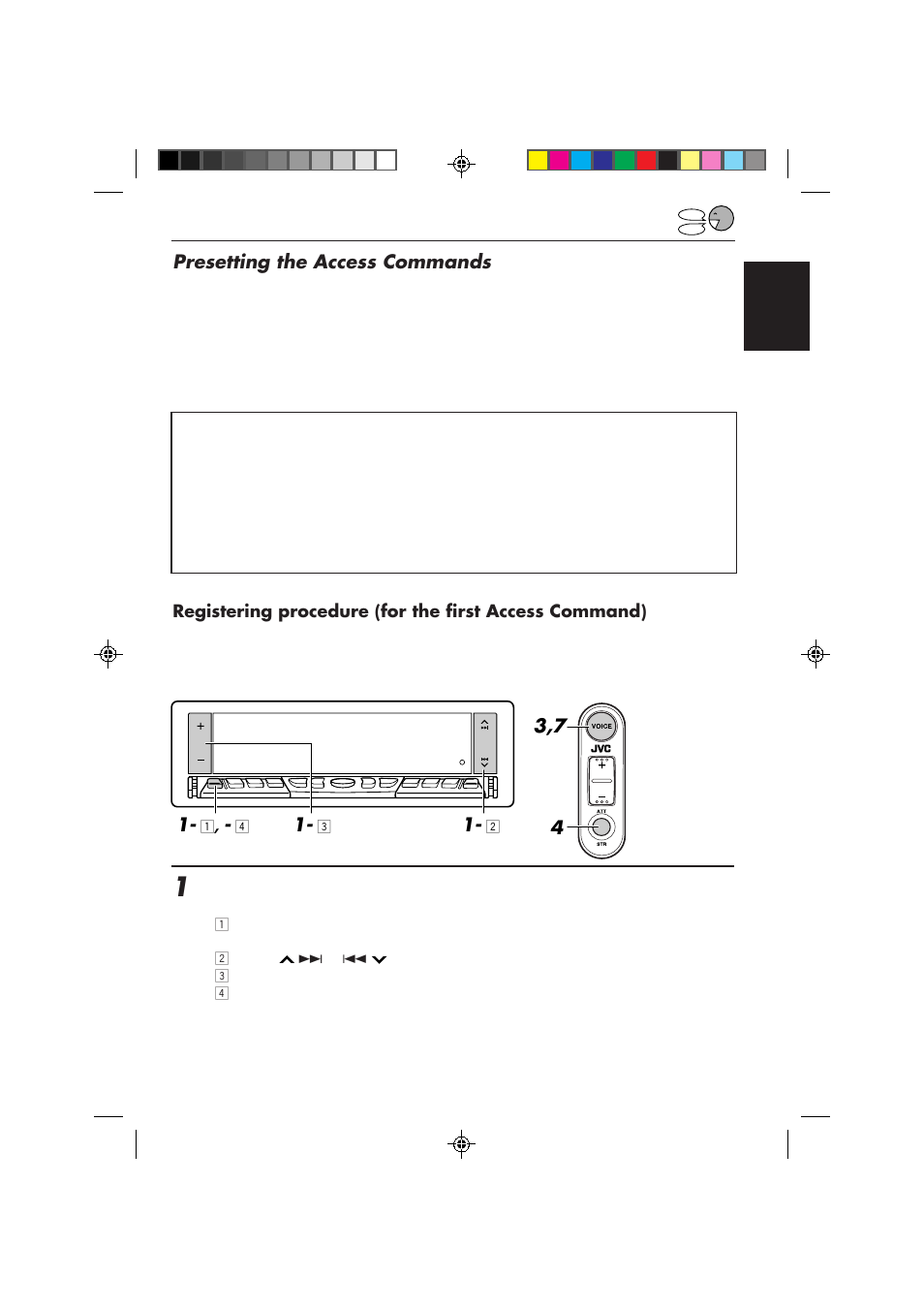 Presetting the access commands | JVC KD-LX50R User Manual | Page 37 / 80