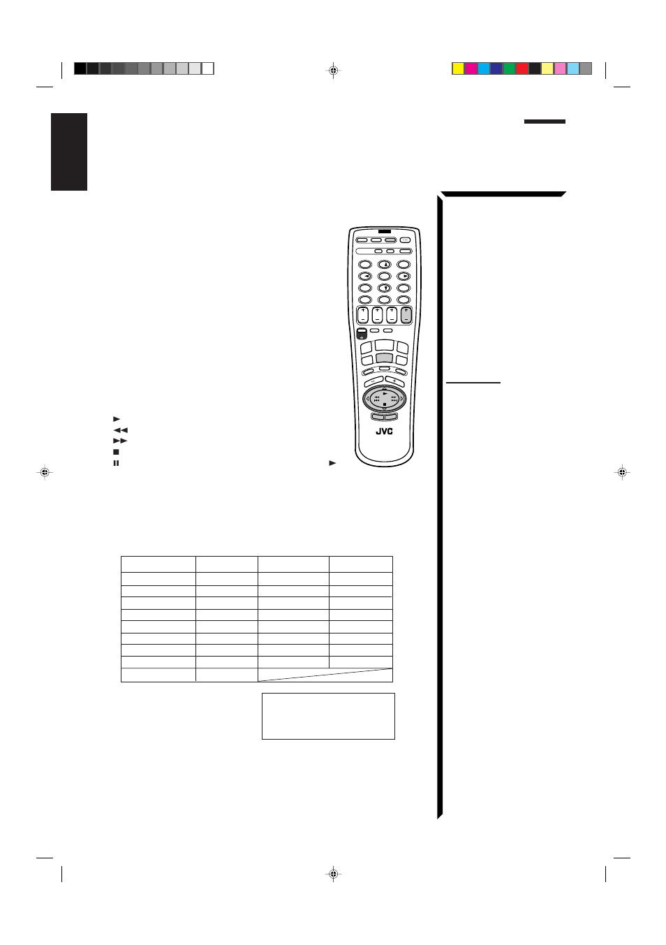 Operating other manufacturers’ video equipment, English, Refer to the manual supplied with your vcr | JVC RX-665VBK User Manual | Page 50 / 54