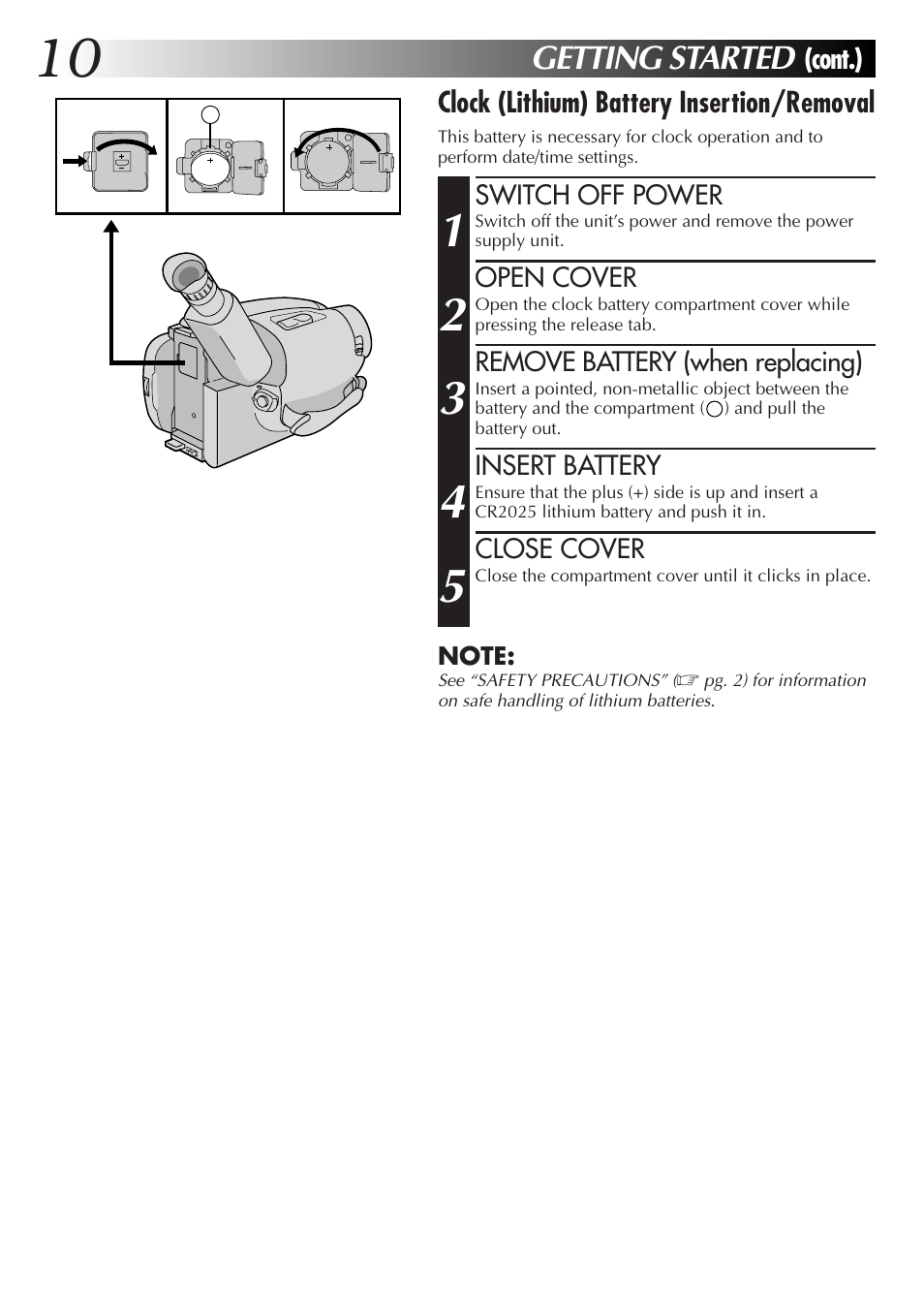 Getting started | JVC GR-AXM77UM User Manual | Page 10 / 182