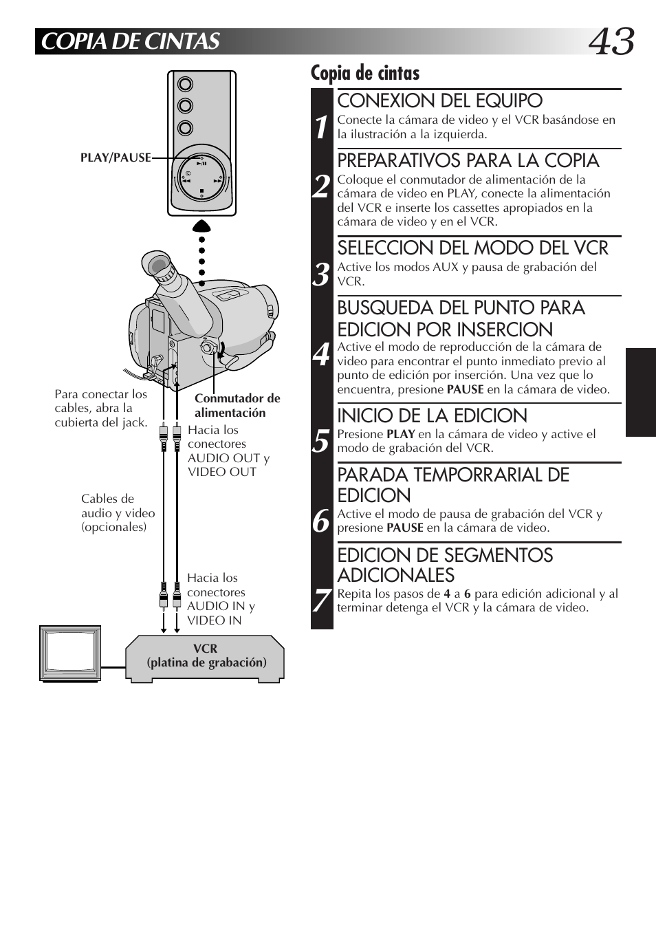 Copia de cintas | JVC GR-AXM77UM User Manual | Page 103 / 182