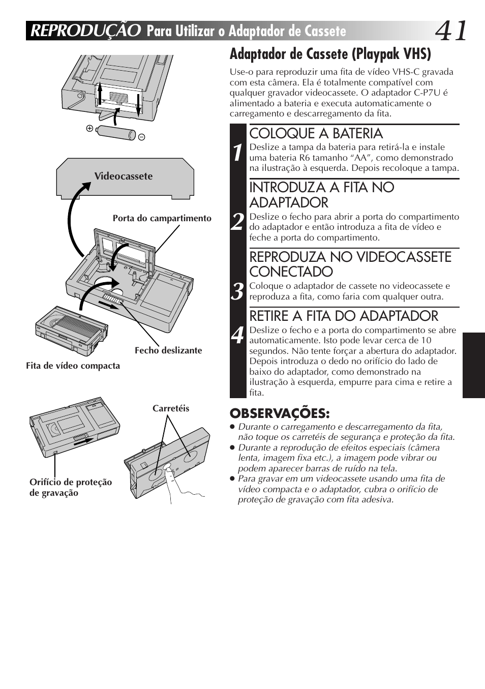 Reprodução | JVC GR-AXM77UM User Manual | Page 161 / 182