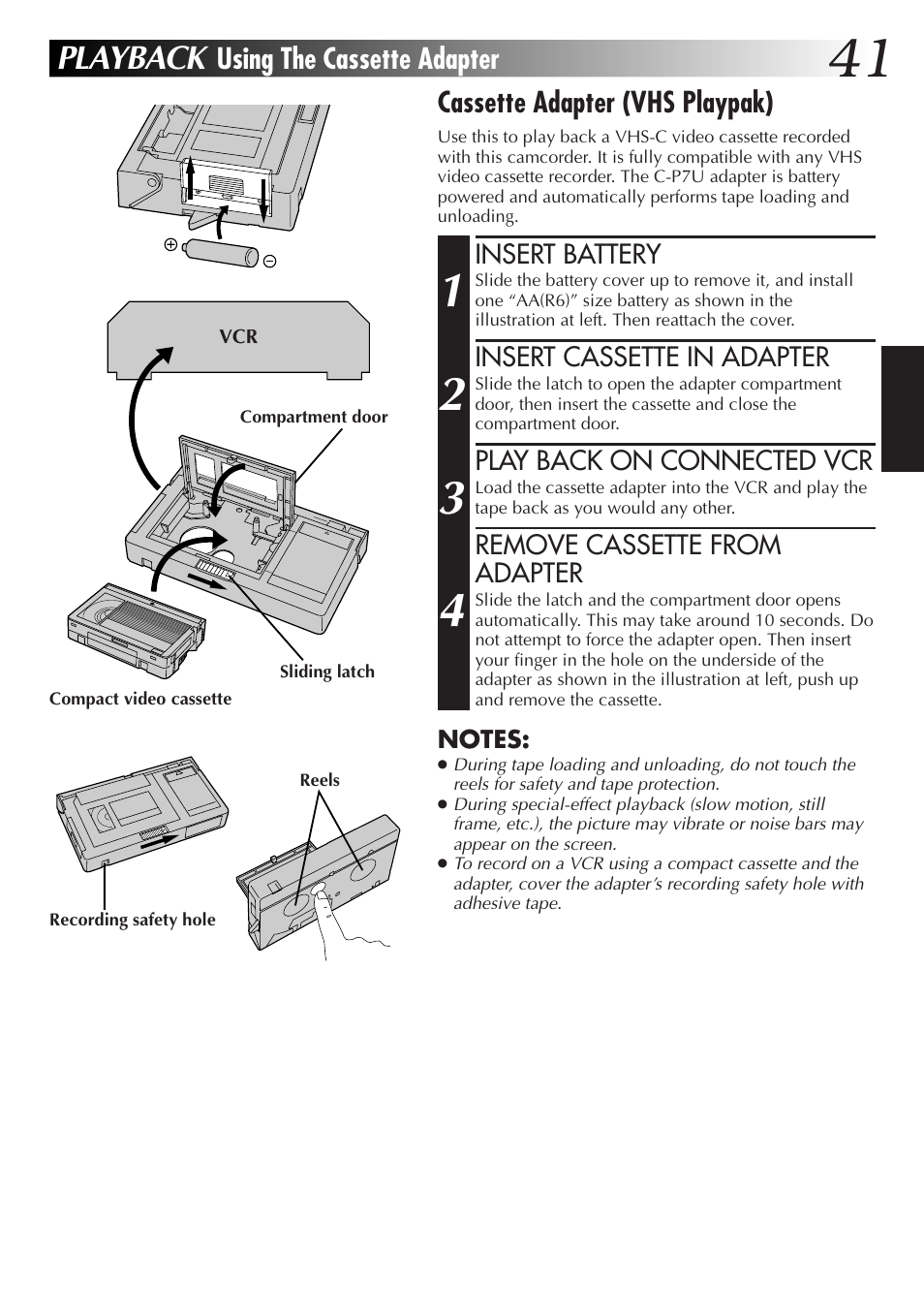Playback | JVC GR-AXM77UM User Manual | Page 41 / 182