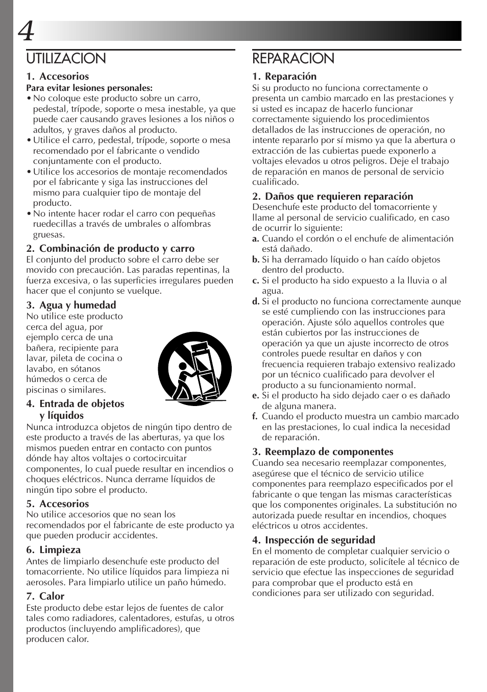 Utilizacion, Reparacion | JVC GR-AXM77UM User Manual | Page 64 / 182