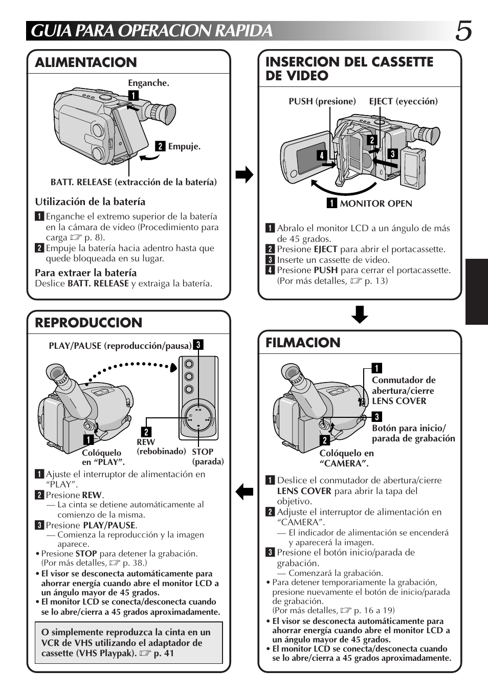 Guia para operacion rapida | JVC GR-AXM77UM User Manual | Page 65 / 182