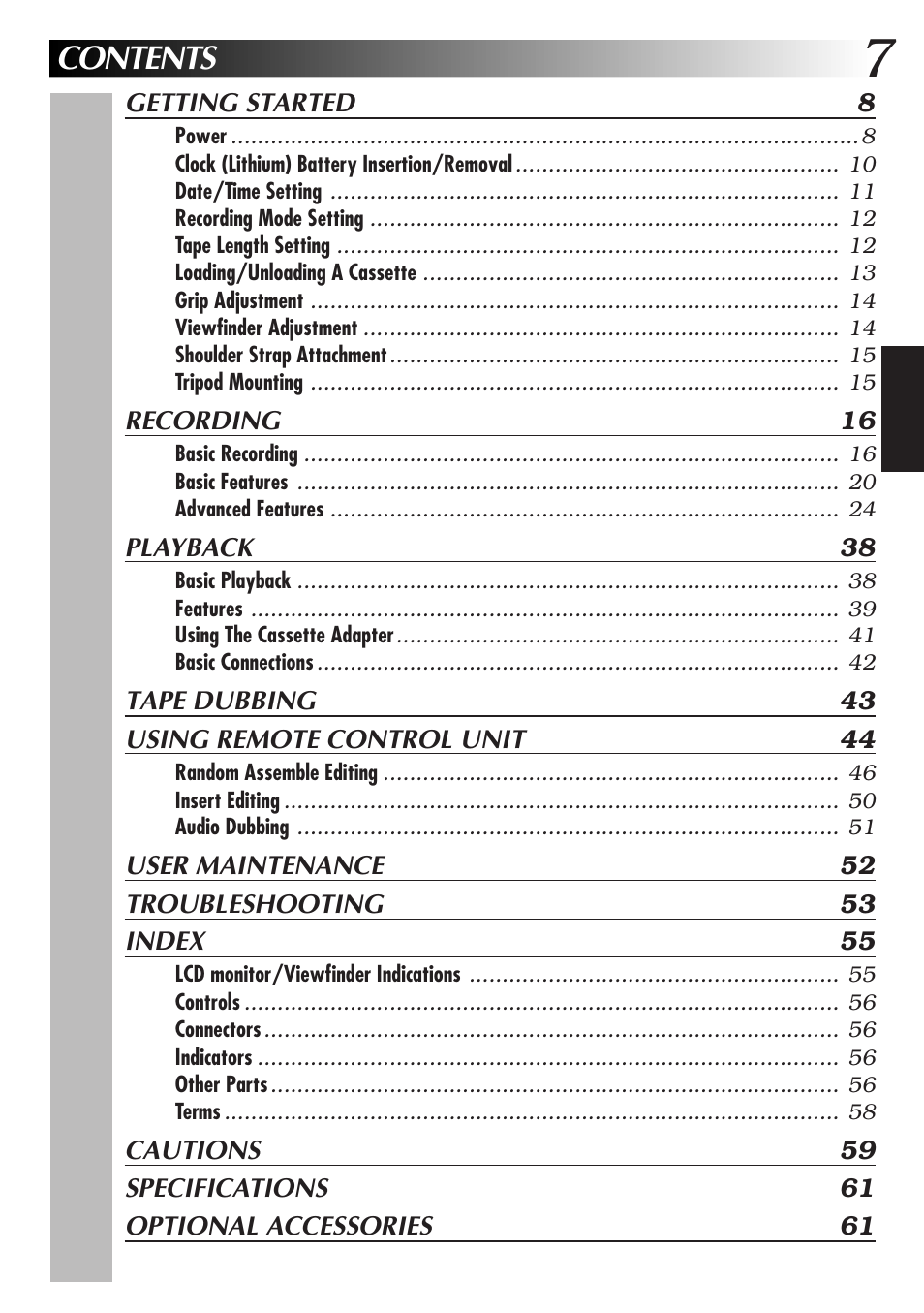 JVC GR-AXM77UM User Manual | Page 7 / 182