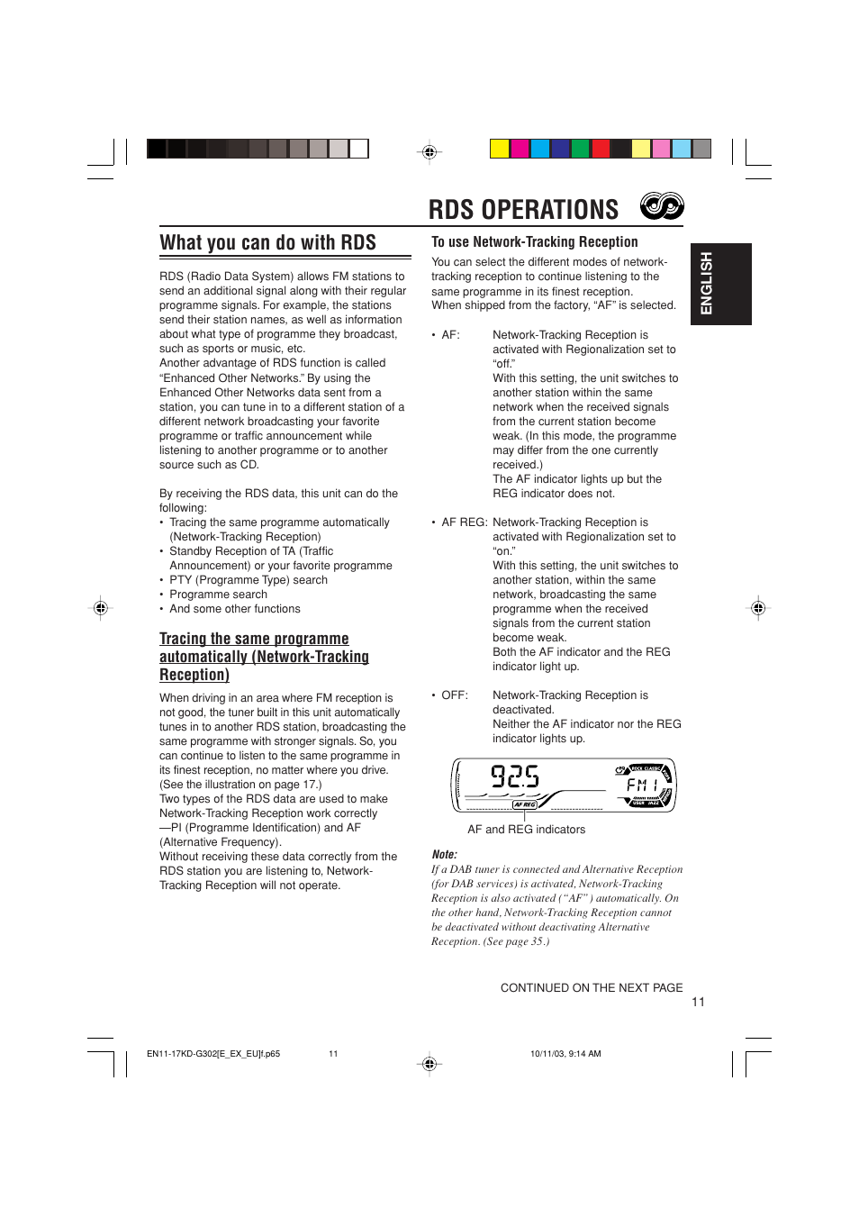 Rds operations, What you can do with rds | JVC GET0187-001A User Manual | Page 11 / 46