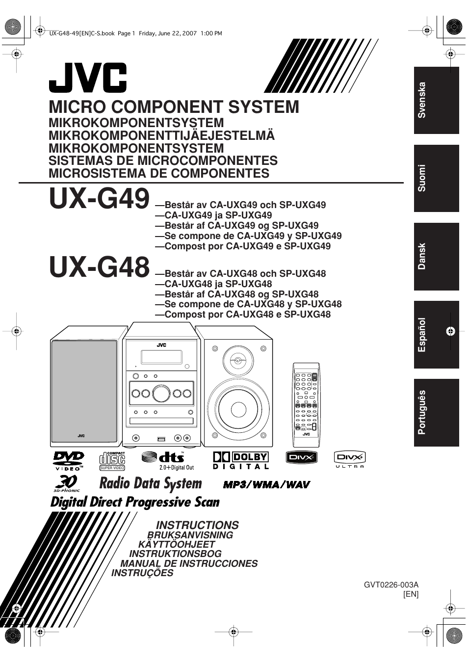 JVC Micro Component System UX-G48 User Manual | 208 pages