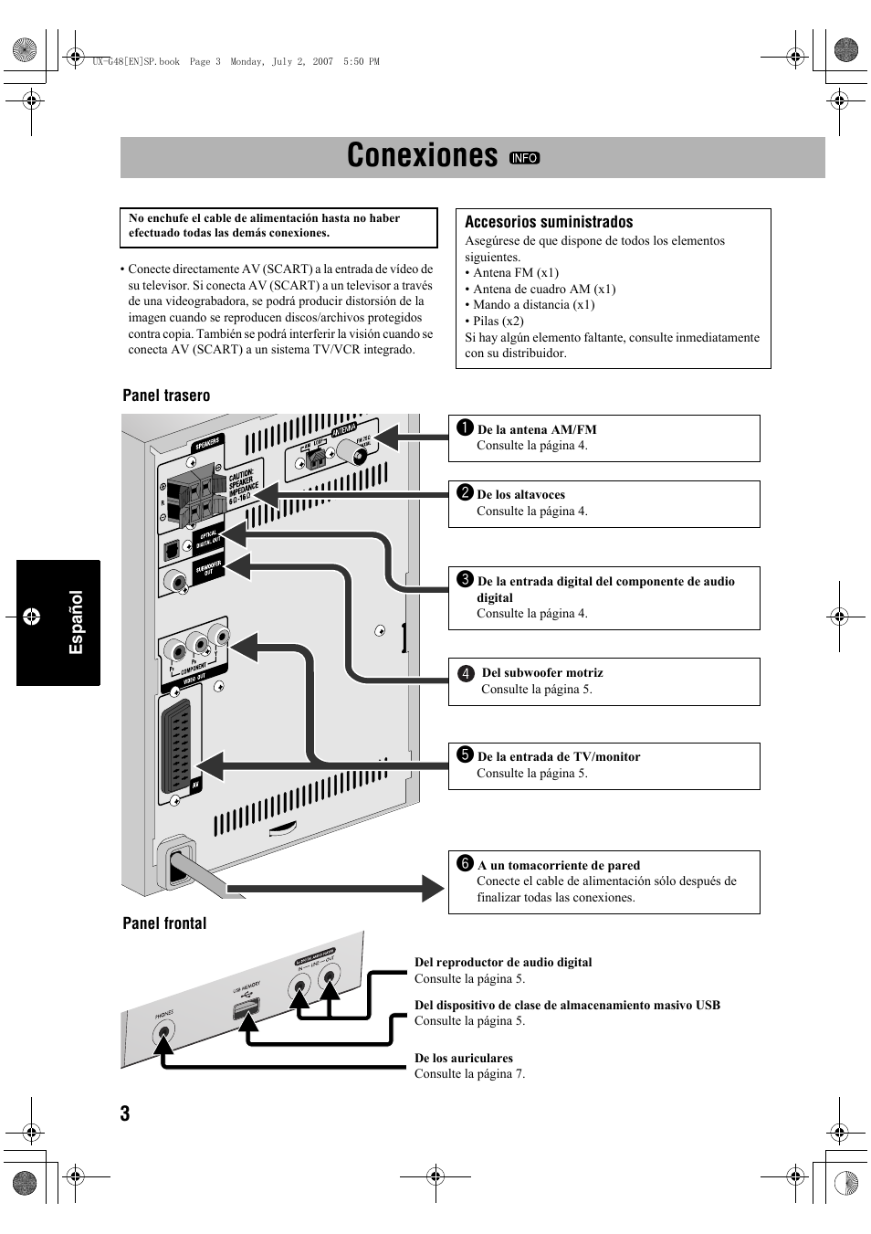 Conexiones | JVC Micro Component System UX-G48 User Manual | Page 130 / 208