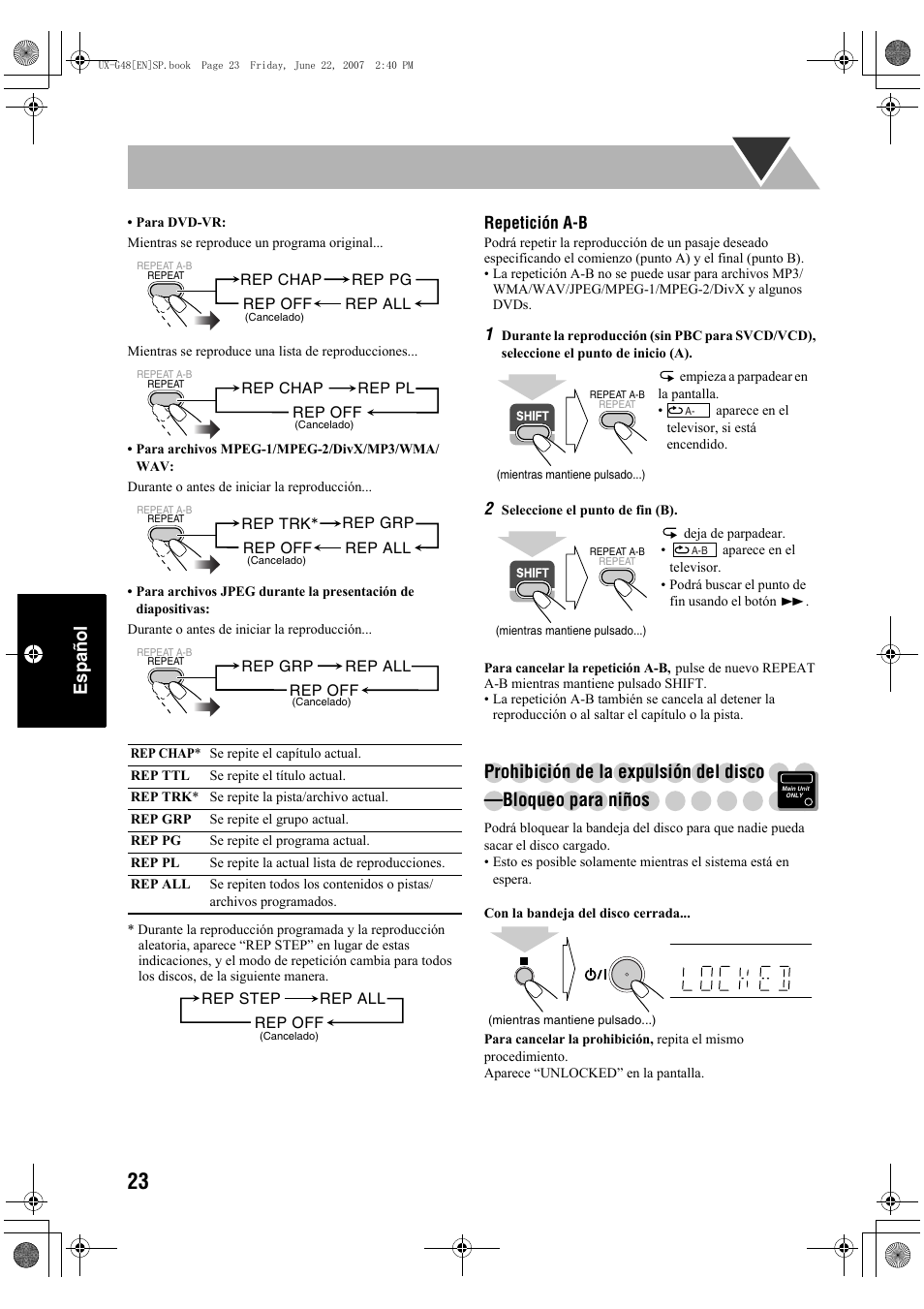 Español | JVC Micro Component System UX-G48 User Manual | Page 150 / 208