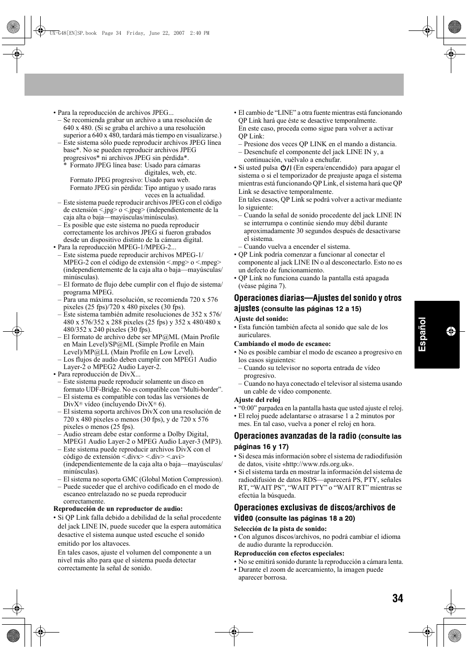 Españolespañol | JVC Micro Component System UX-G48 User Manual | Page 161 / 208