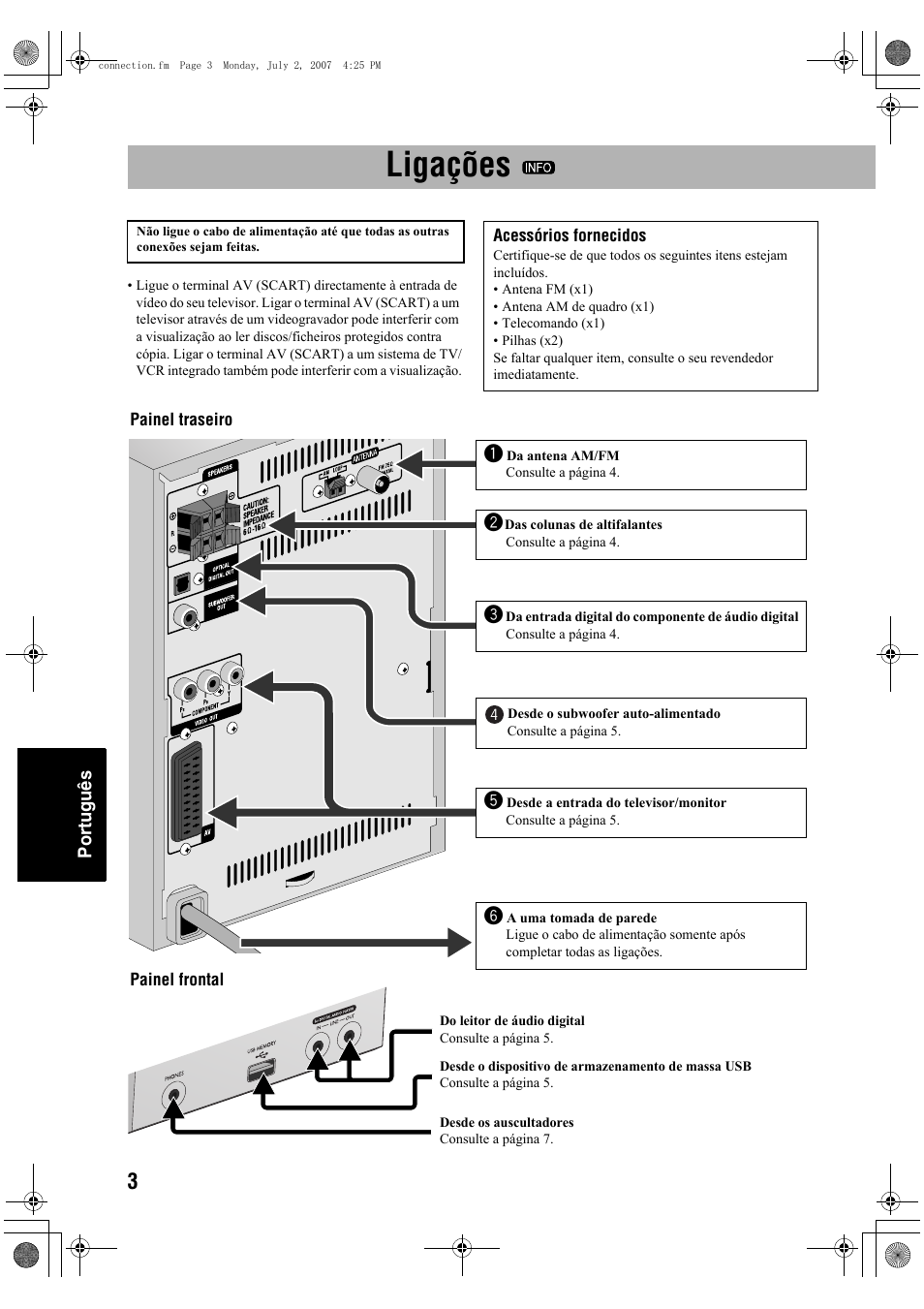 Ligações | JVC Micro Component System UX-G48 User Manual | Page 170 / 208