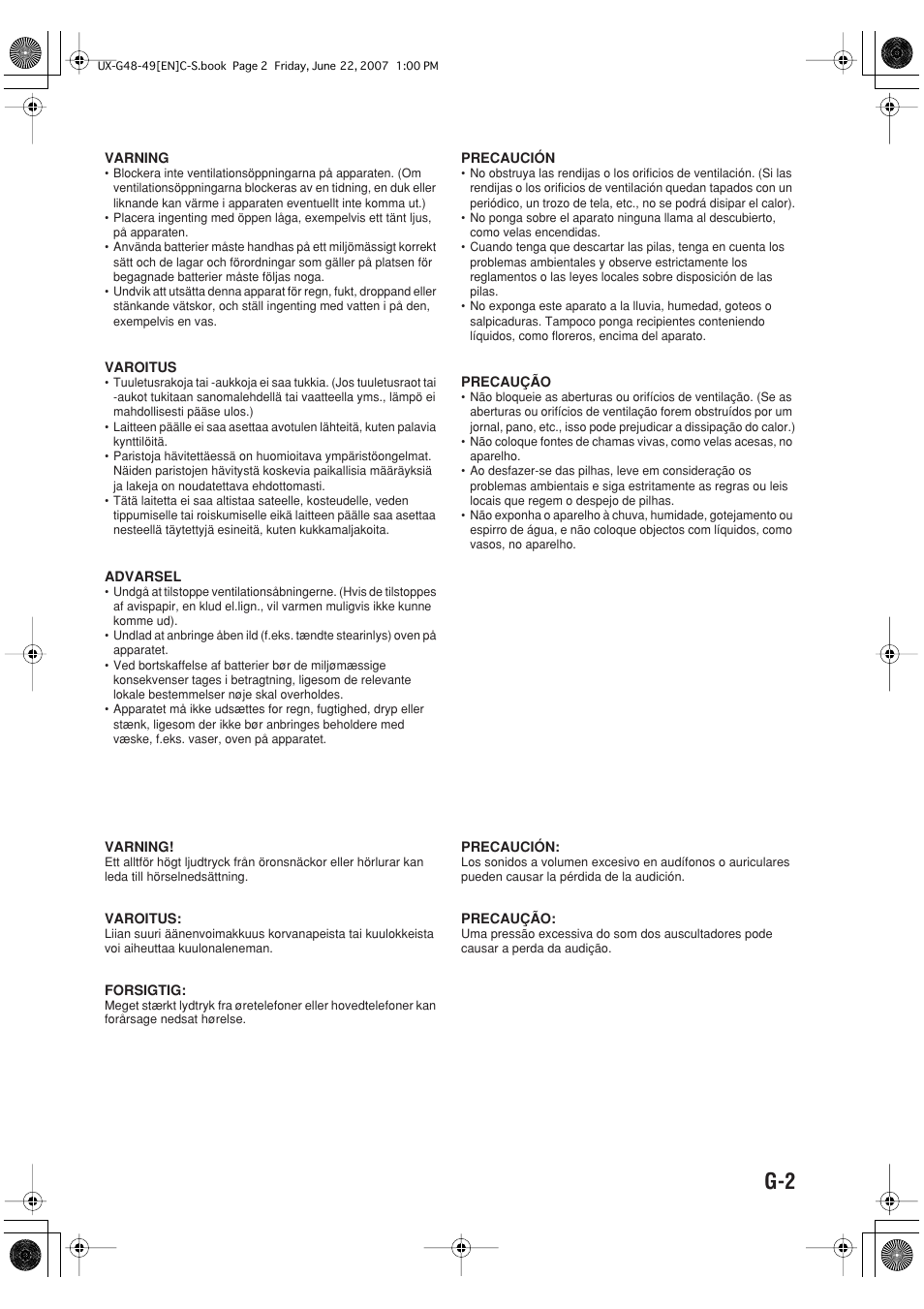 JVC Micro Component System UX-G48 User Manual | Page 3 / 208