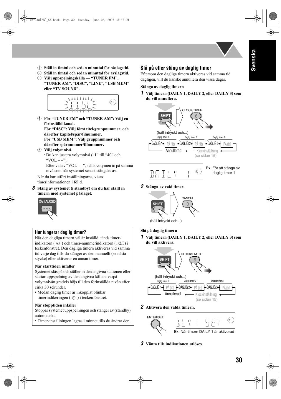 Sv ensk a | JVC Micro Component System UX-G48 User Manual | Page 37 / 208