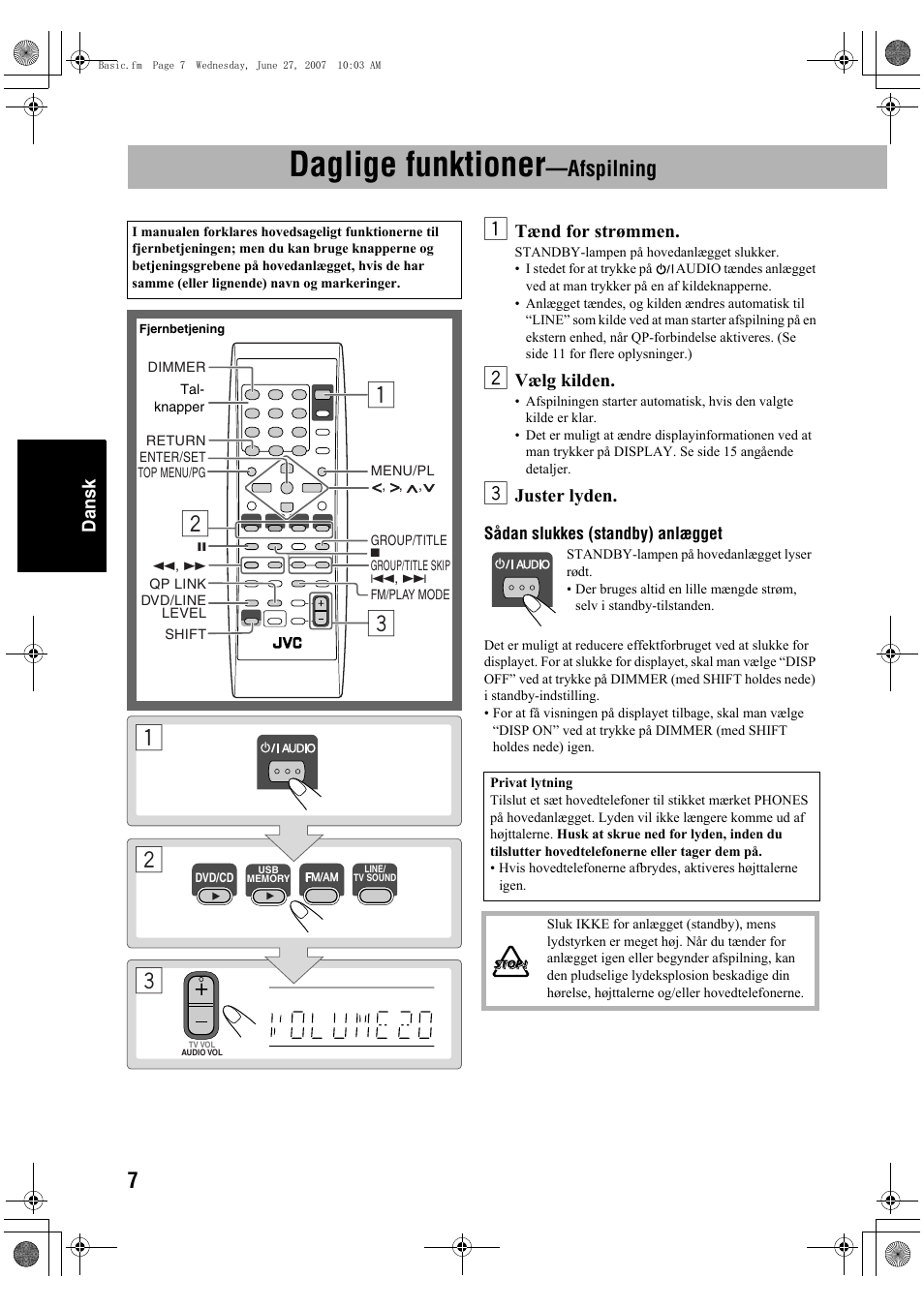 Daglige funktioner, Afspilning | JVC Micro Component System UX-G48 User Manual | Page 94 / 208