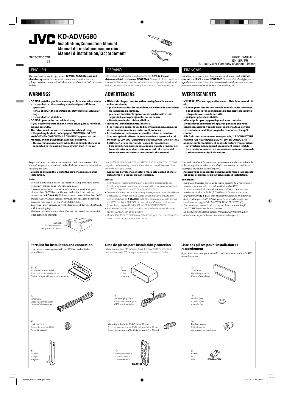 JVC GET0592-002B User Manual | 6 pages