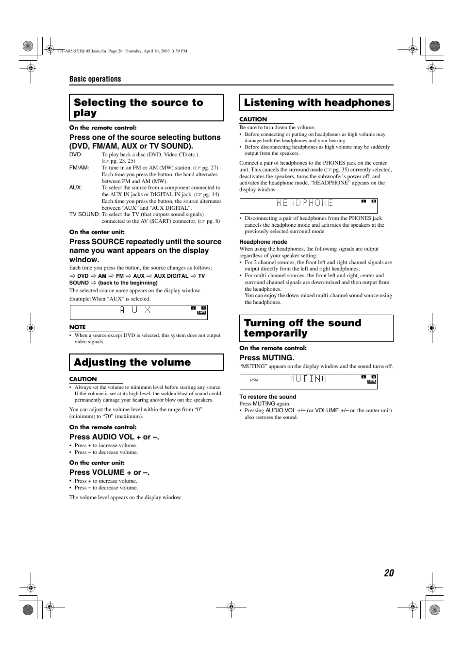 JVC TH-A85 User Manual | Page 23 / 68