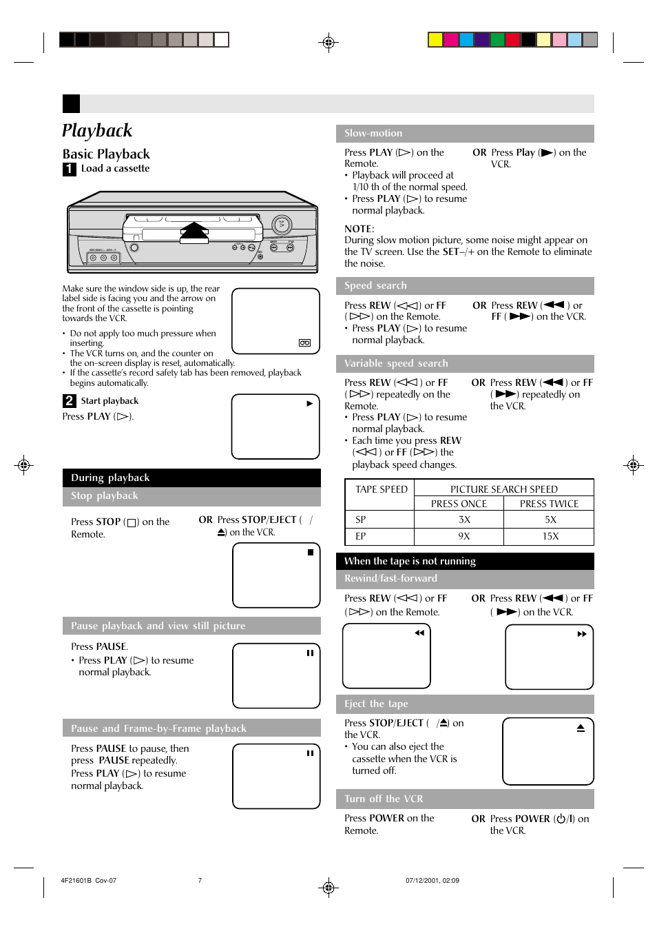Playback, Basic playback | JVC HR-A591U User Manual | Page 7 / 16
