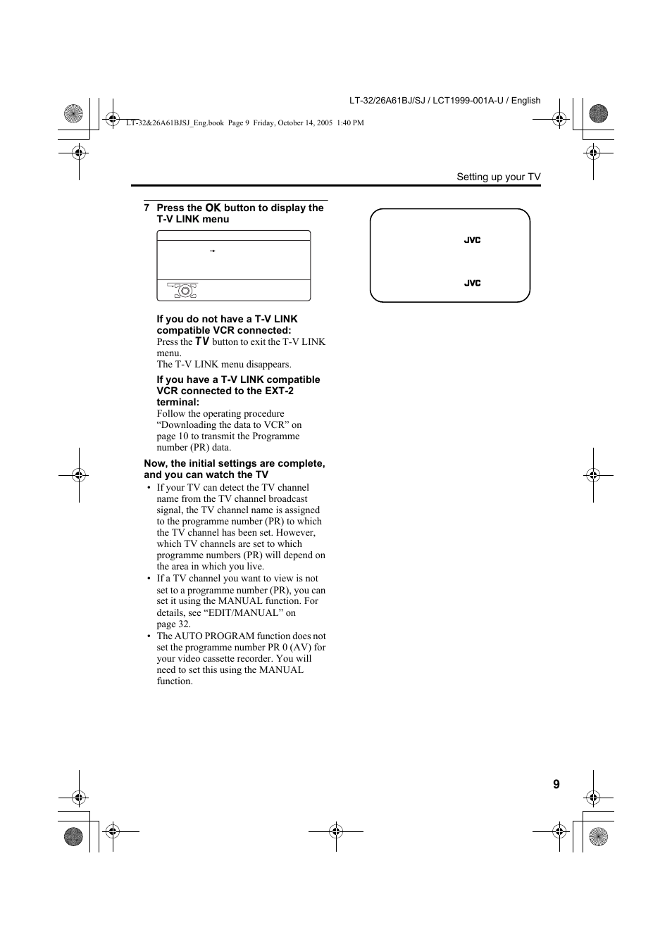 JVC WIDE LCD PANEL TV LT-26A61BJ User Manual | Page 11 / 104
