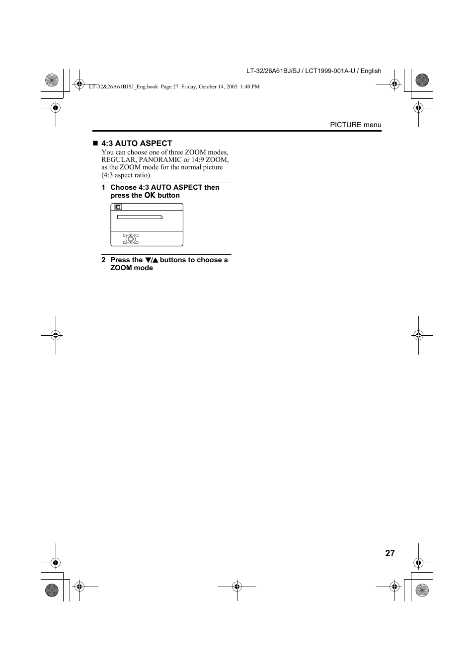 JVC WIDE LCD PANEL TV LT-26A61BJ User Manual | Page 29 / 104