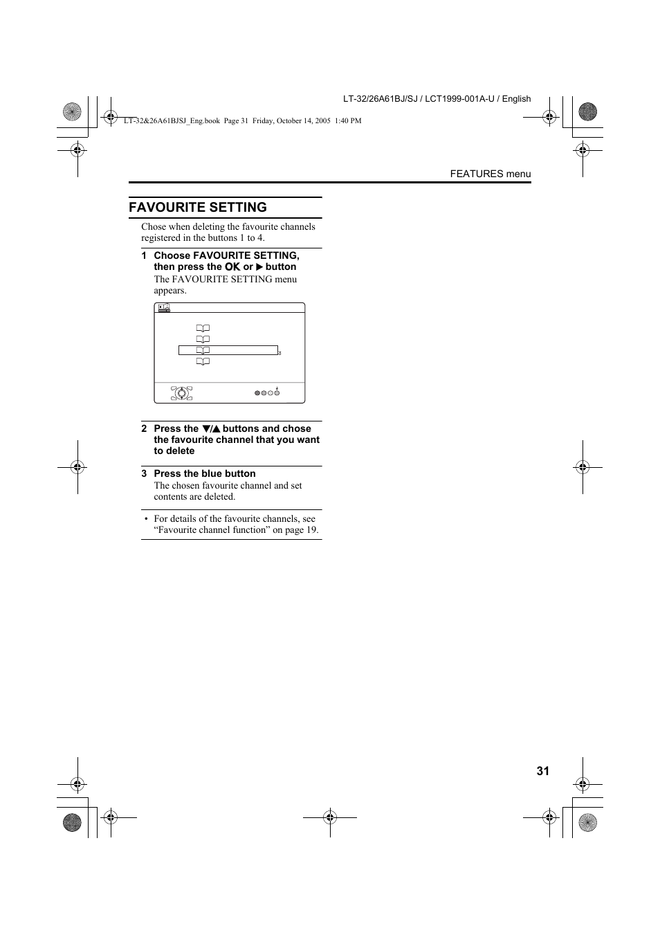 Favourite setting | JVC WIDE LCD PANEL TV LT-26A61BJ User Manual | Page 33 / 104