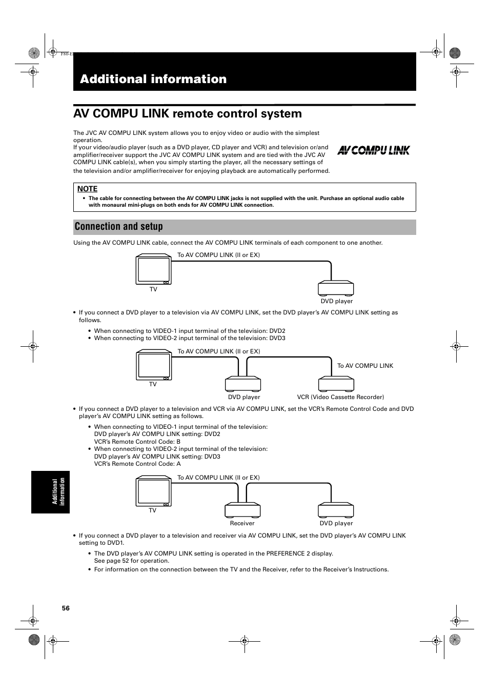 Additional information, Connection and setup | JVC XV-F80BK User Manual | Page 58 / 67