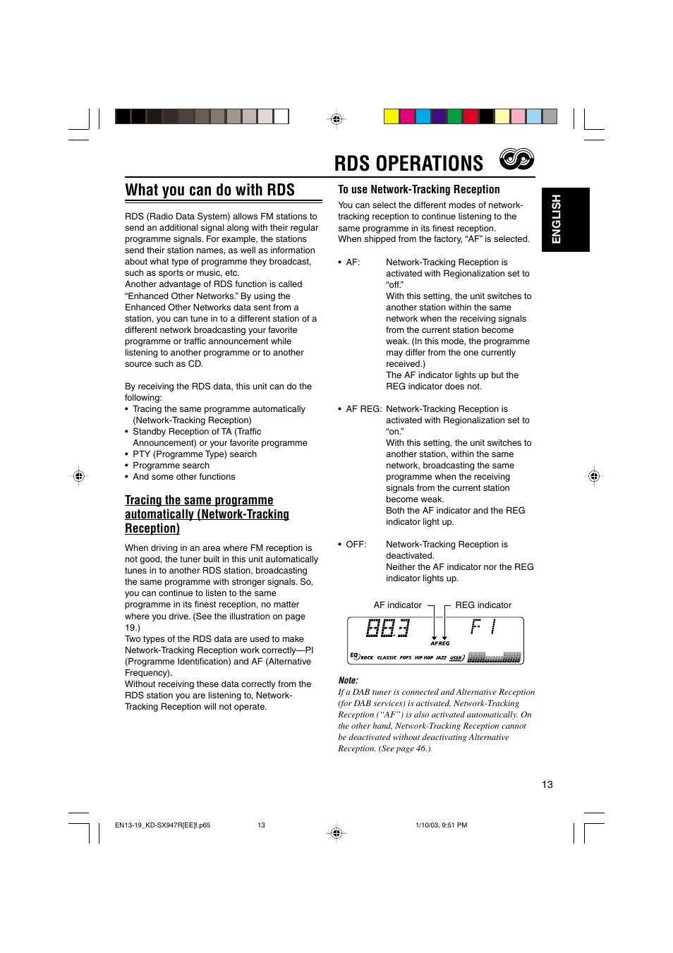 Rds operations, What you can do with rds | JVC GET0126-001A User Manual | Page 13 / 56