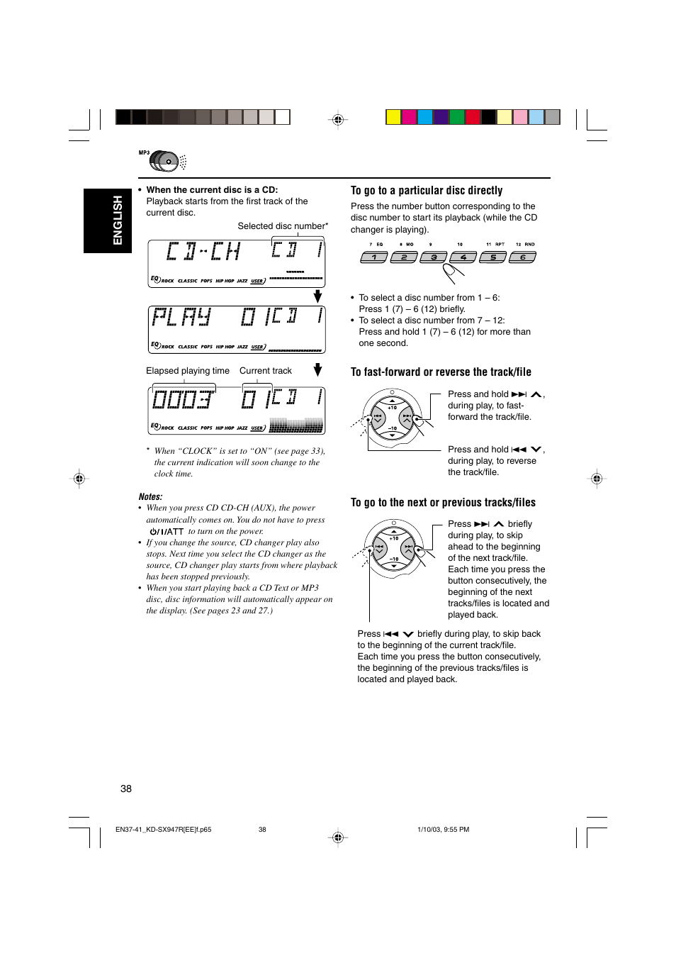 English to go to a particular disc directly | JVC GET0126-001A User Manual | Page 38 / 56