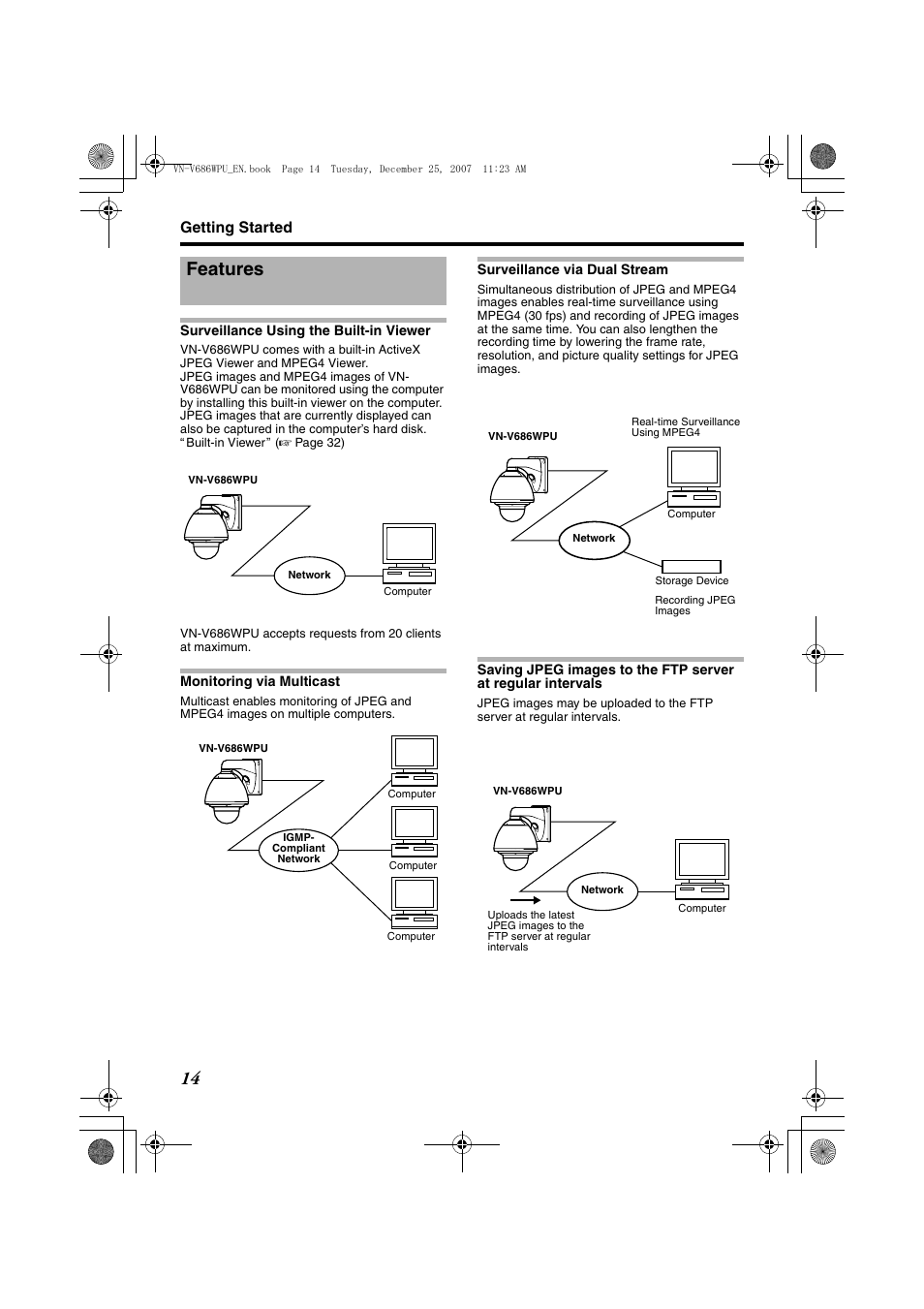 Features | JVC OUTDOOR PTZ IP DOME CAMERA VN-V686WPU User Manual | Page 14 / 44