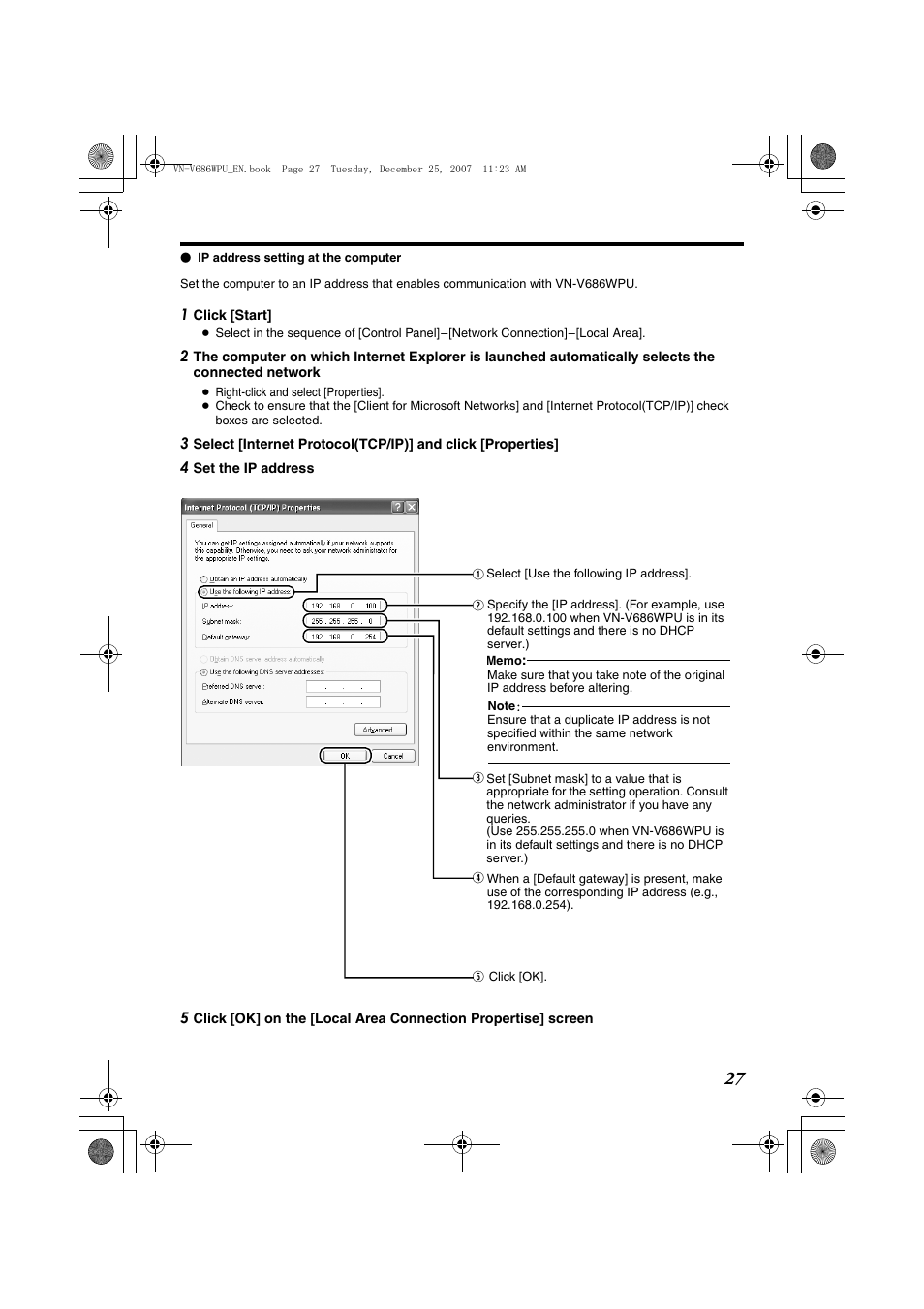 JVC OUTDOOR PTZ IP DOME CAMERA VN-V686WPU User Manual | Page 27 / 44