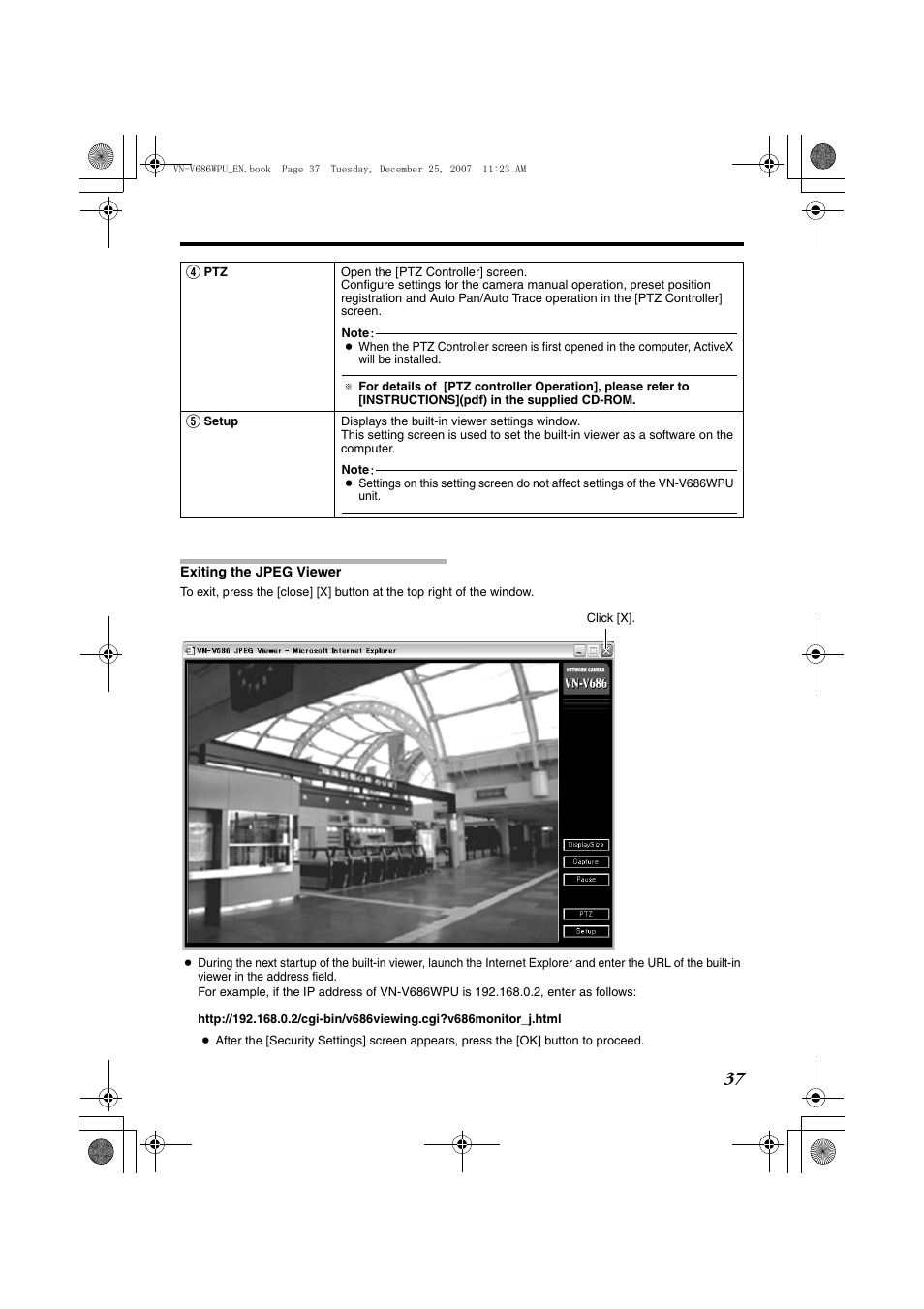 JVC OUTDOOR PTZ IP DOME CAMERA VN-V686WPU User Manual | Page 37 / 44