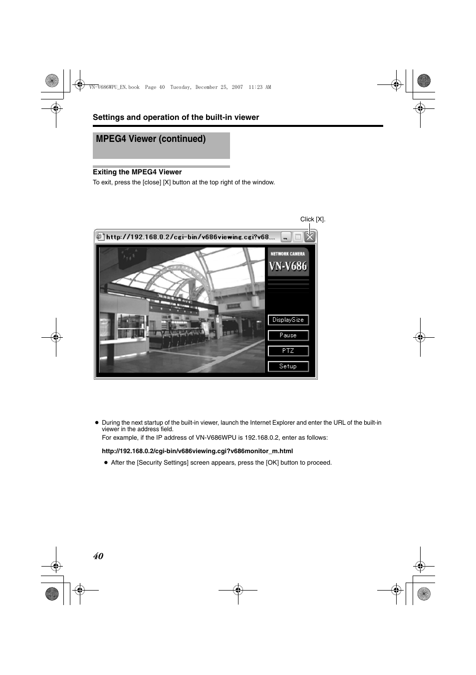 Mpeg4 viewer (continued) | JVC OUTDOOR PTZ IP DOME CAMERA VN-V686WPU User Manual | Page 40 / 44