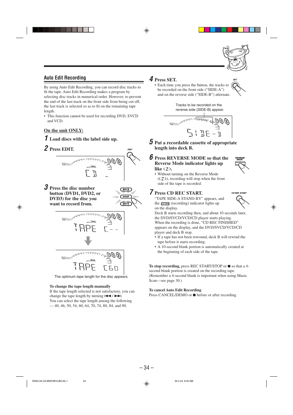 JVC CA-MXDVA9 User Manual | Page 37 / 72