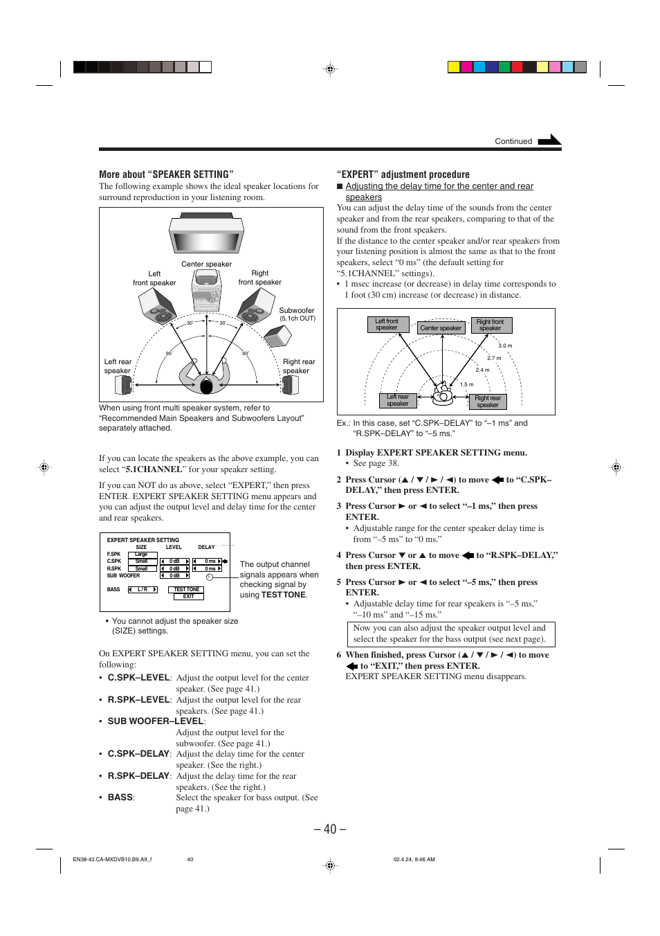 JVC CA-MXDVA9 User Manual | Page 43 / 72