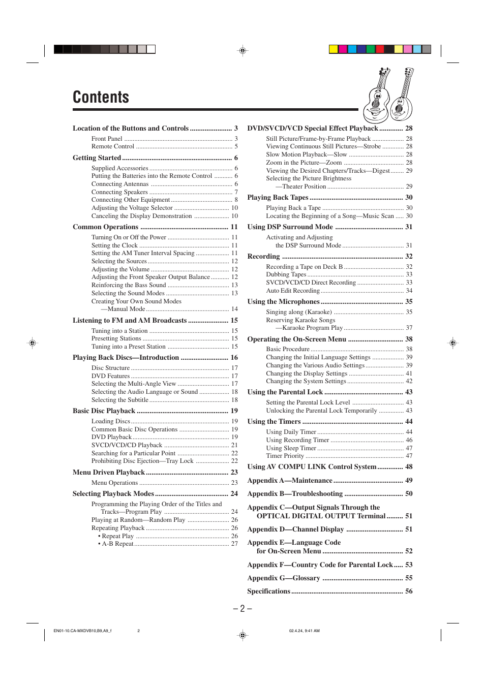 JVC CA-MXDVA9 User Manual | Page 5 / 72