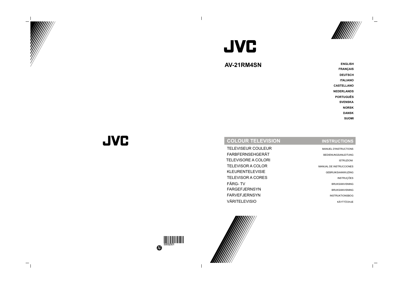 Av-21rm4sn, Colour television, Instructions | JVC 50052496 User Manual | Page 14 / 39