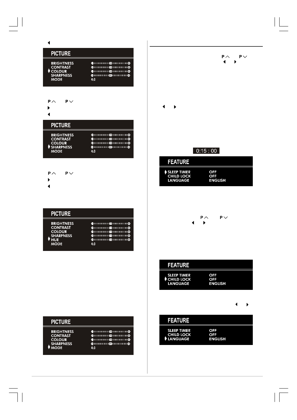 Feature menu | JVC 50052496 User Manual | Page 7 / 39