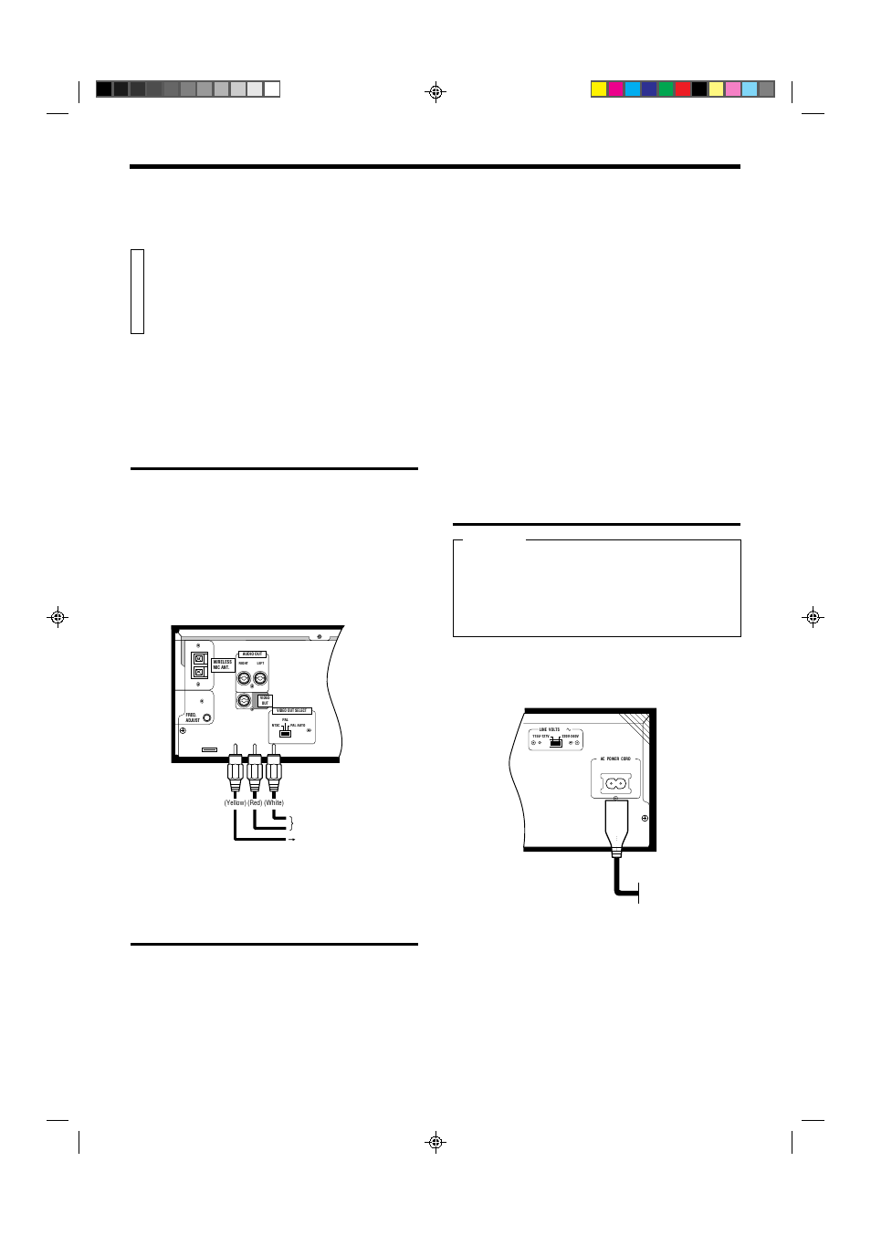 Before using for the first time, Basic connections, Connecting the power cord | Video out select, Page 2 | JVC XL-MV55GD User Manual | Page 5 / 28