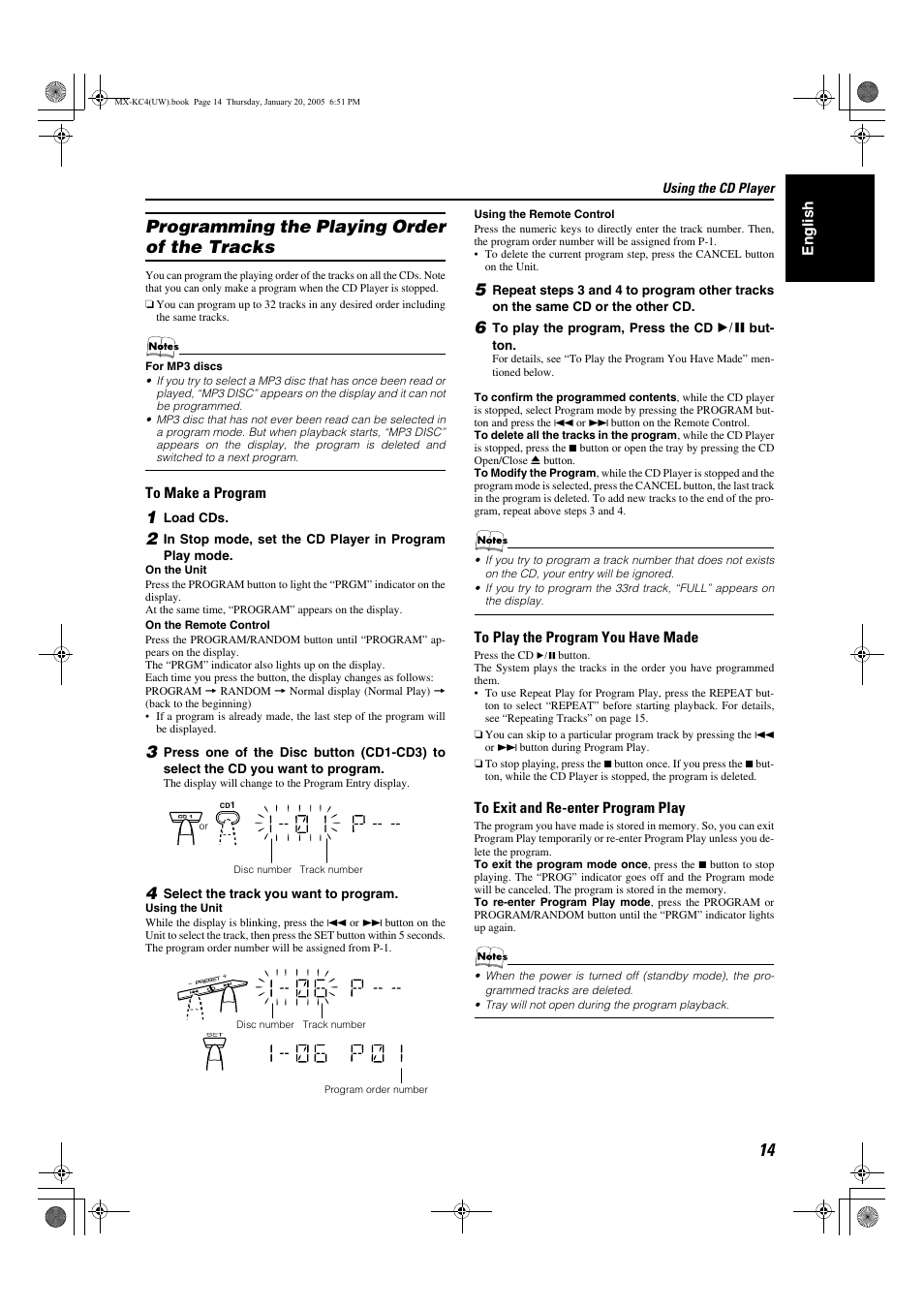 Programming the playing order of the tracks | JVC 0205NYMCREBET User Manual | Page 46 / 88