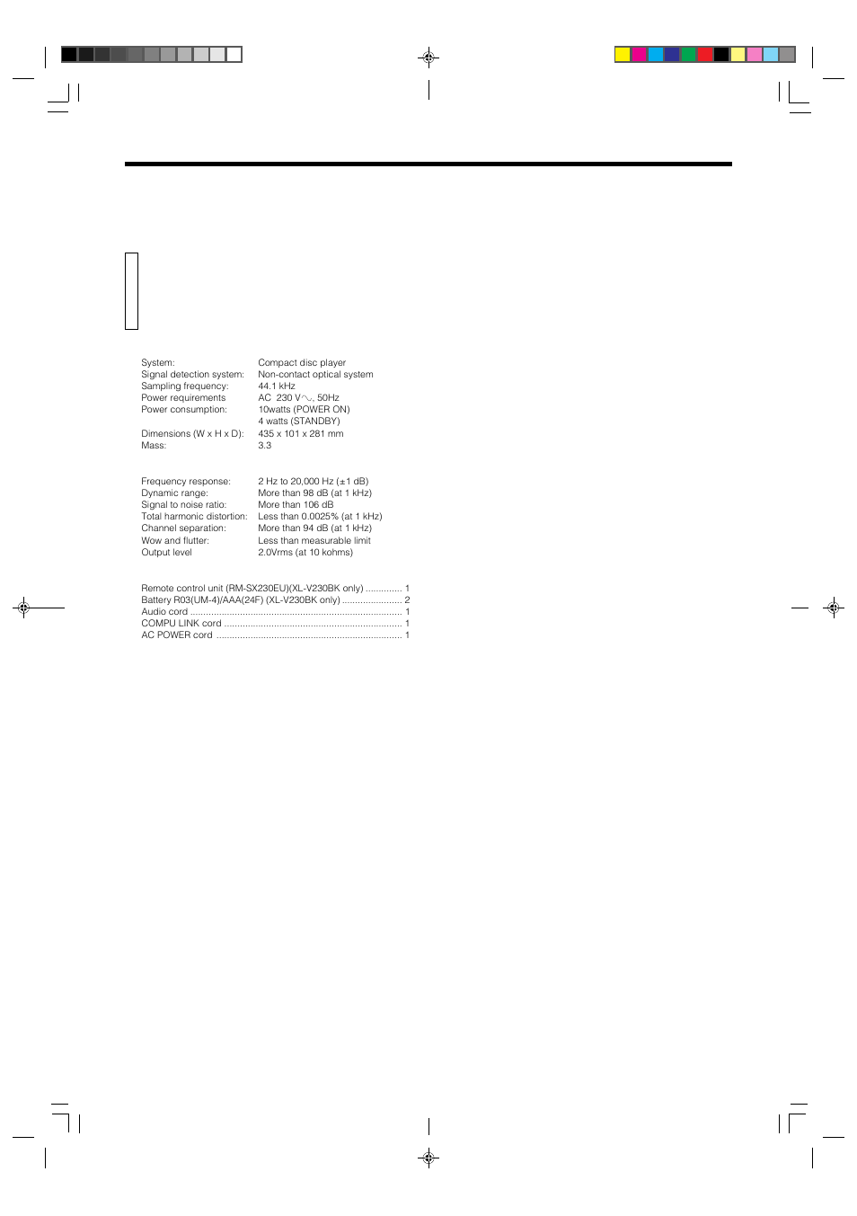 Specifications, General informations, Page 15 | JVC XL-V230BK User Manual | Page 18 / 19