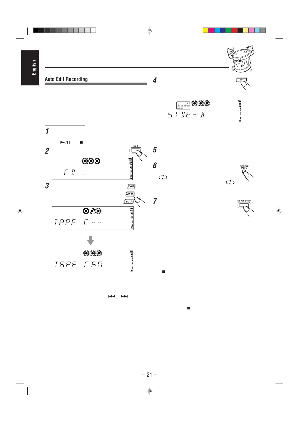 Auto edit recording | JVC CA-MXJ950R User Manual | Page 26 / 34