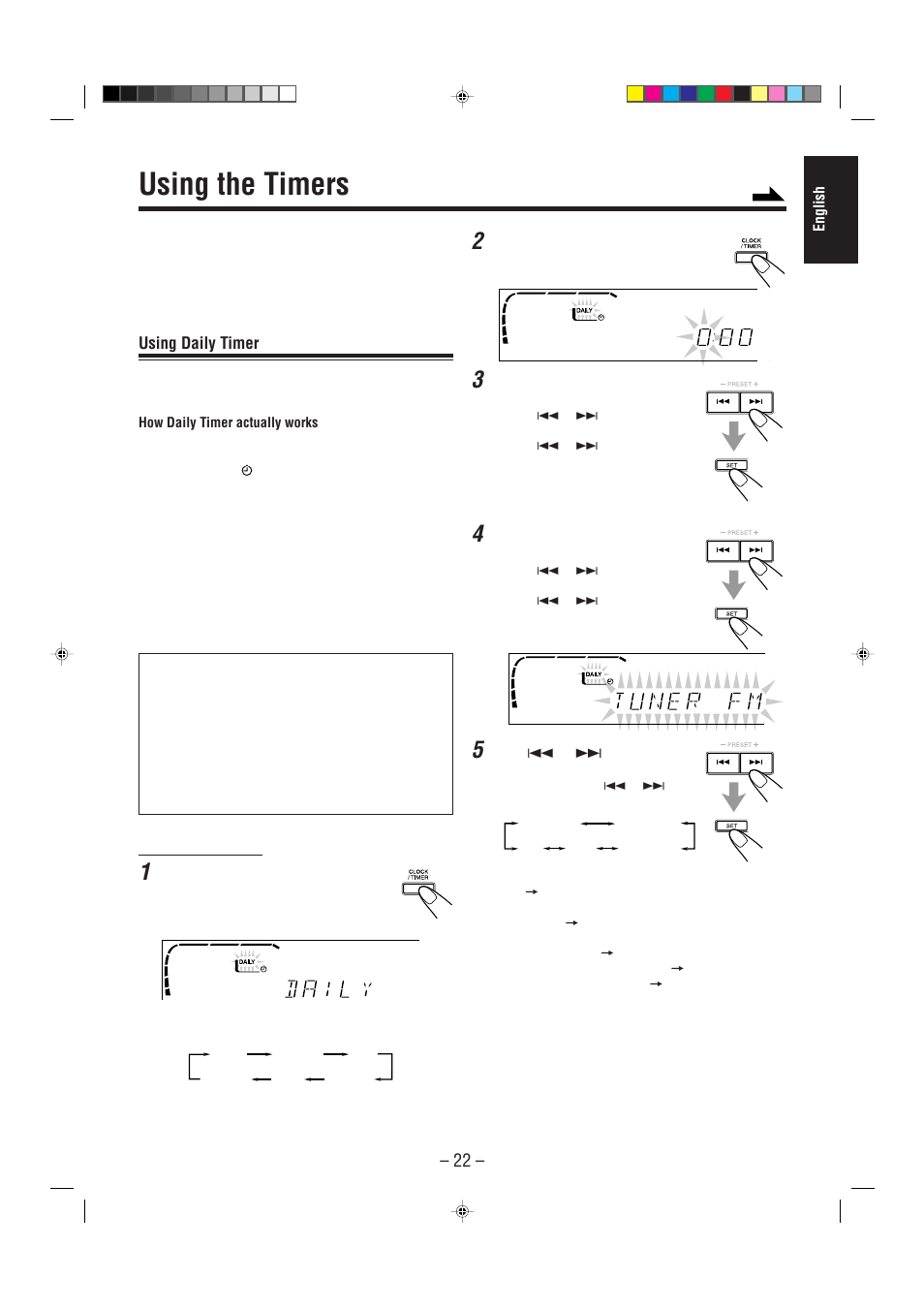 Using the timers | JVC CA-MXJ950R User Manual | Page 27 / 34