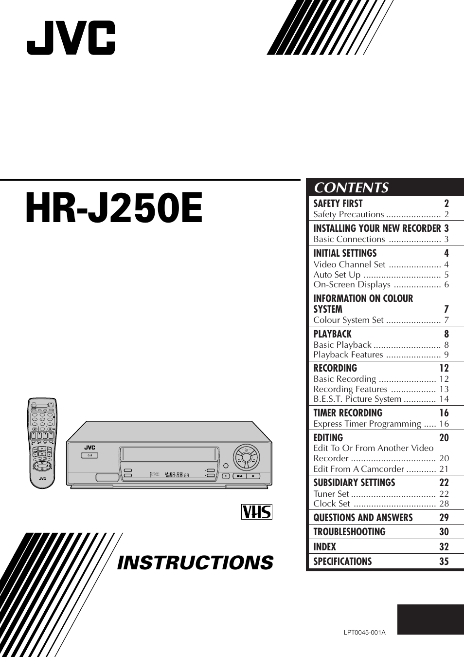 JVC HR-J250E User Manual | 36 pages