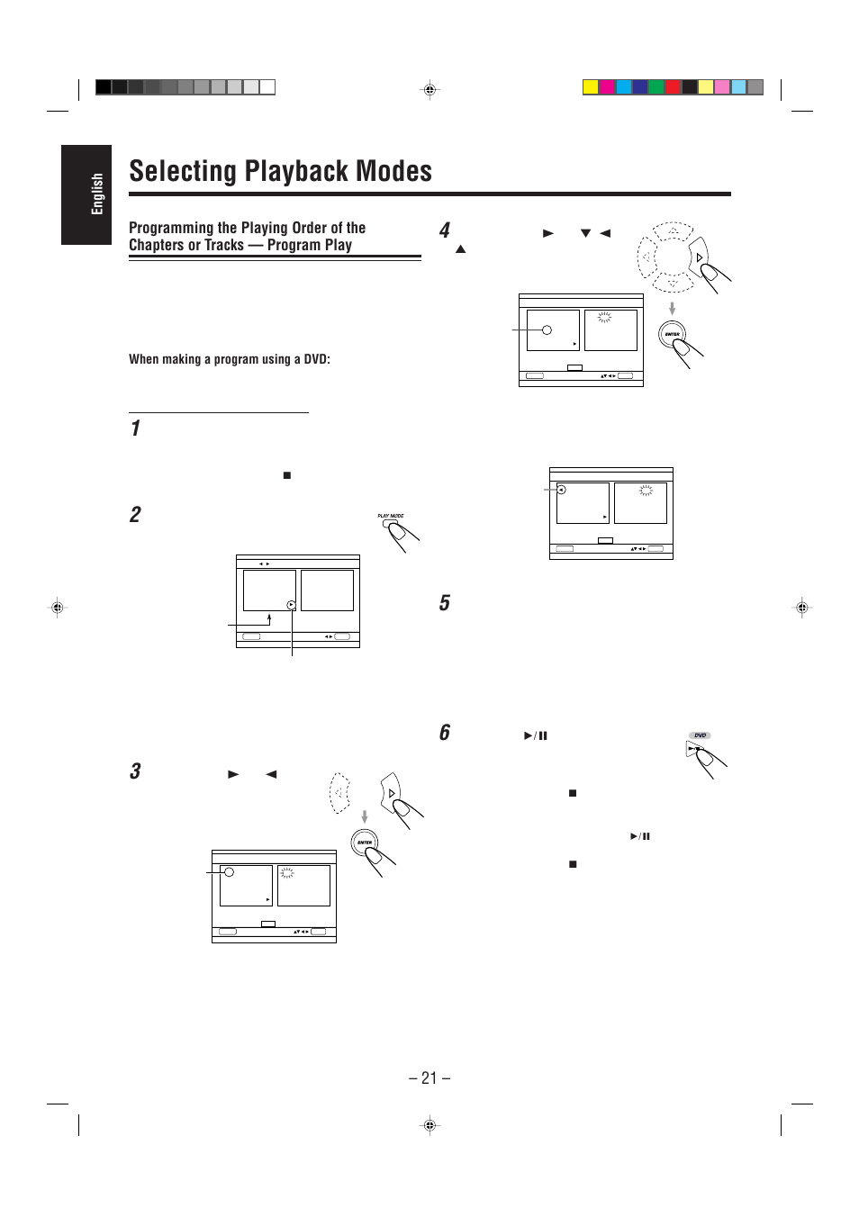 Selecting playback modes | JVC CA-MXDVA5 User Manual | Page 26 / 60