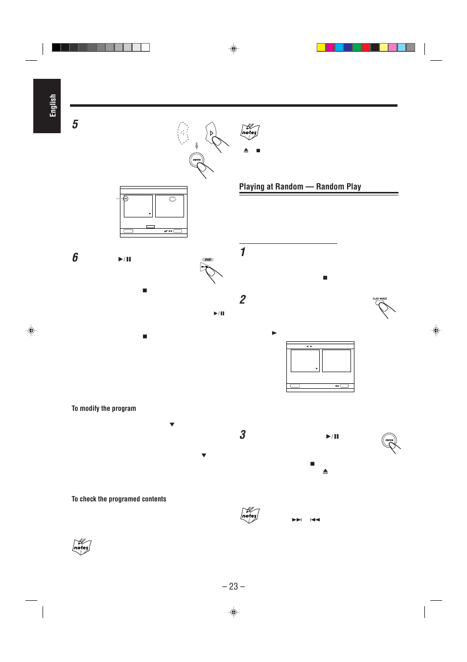 Playing at random — random play | JVC CA-MXDVA5 User Manual | Page 28 / 60