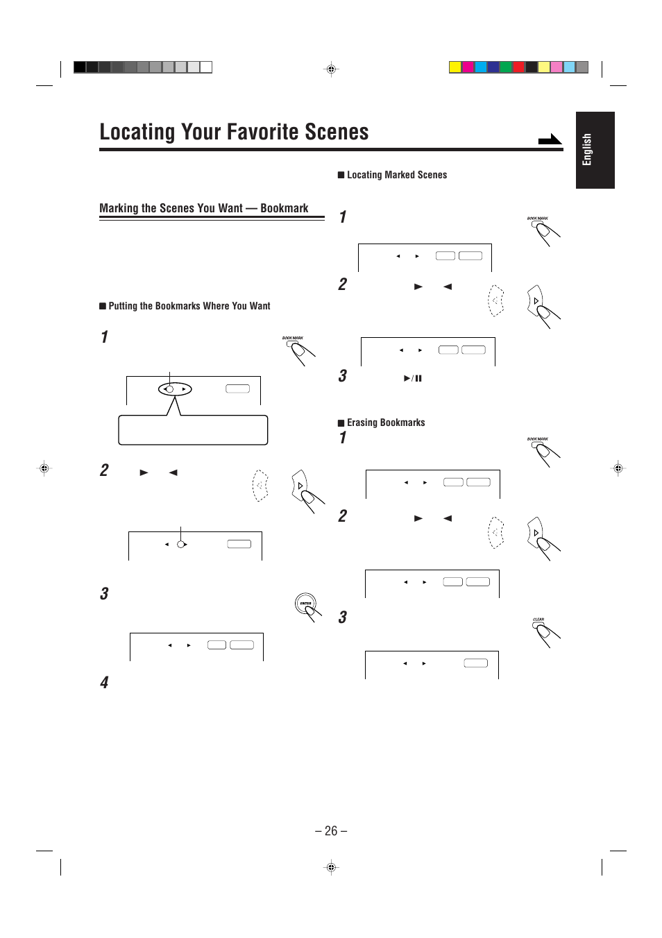 Locating your favorite scenes, Marking the scenes you want — bookmark | JVC CA-MXDVA5 User Manual | Page 31 / 60