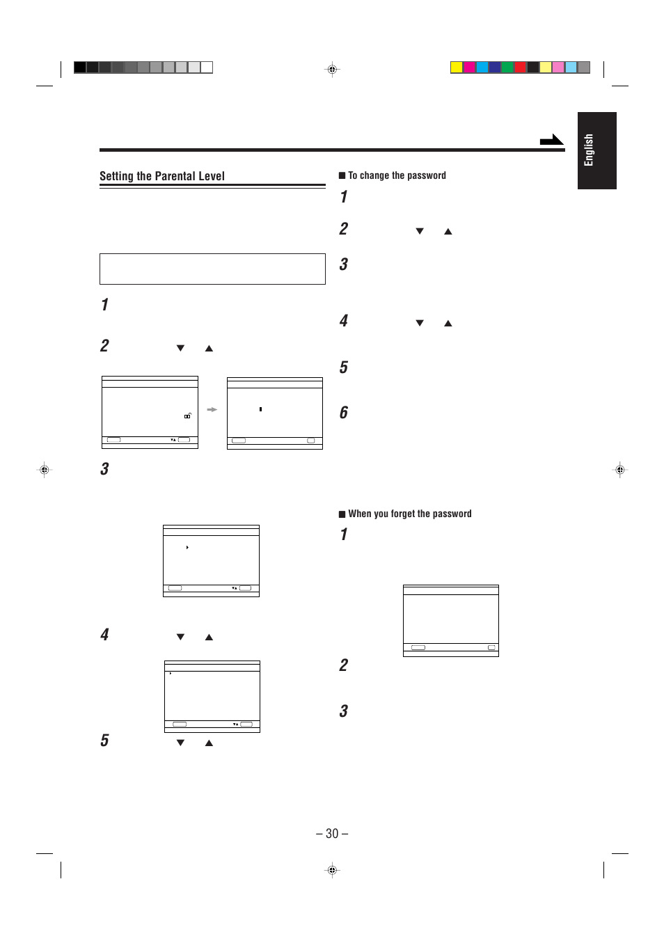 Setting the parental level | JVC CA-MXDVA5 User Manual | Page 35 / 60